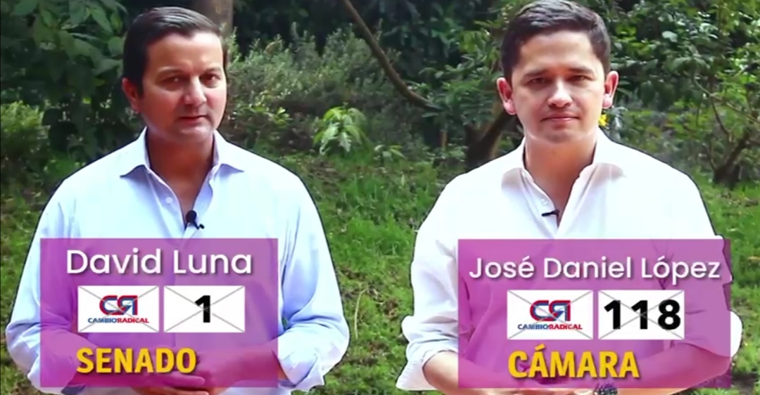 David Luna y José Daniel López aspirarán en fórmula al Congreso