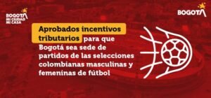 Plenaria del Concejo Distrital aprobó beneficios tributarios para la realización de partidos de las selecciones colombianas de fútbol en Bogotá.