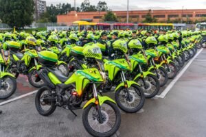 Bogotá refuerza la seguridad de los usuarios de TransMilenio con 225 motocicletas nuevas para la Policía.